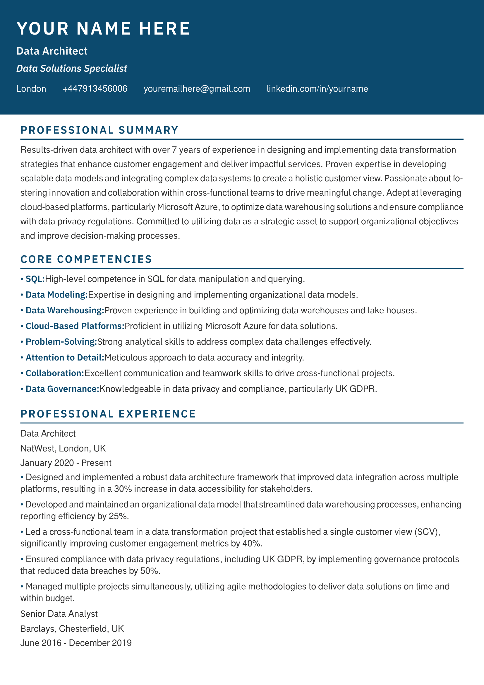Bold Resume Template